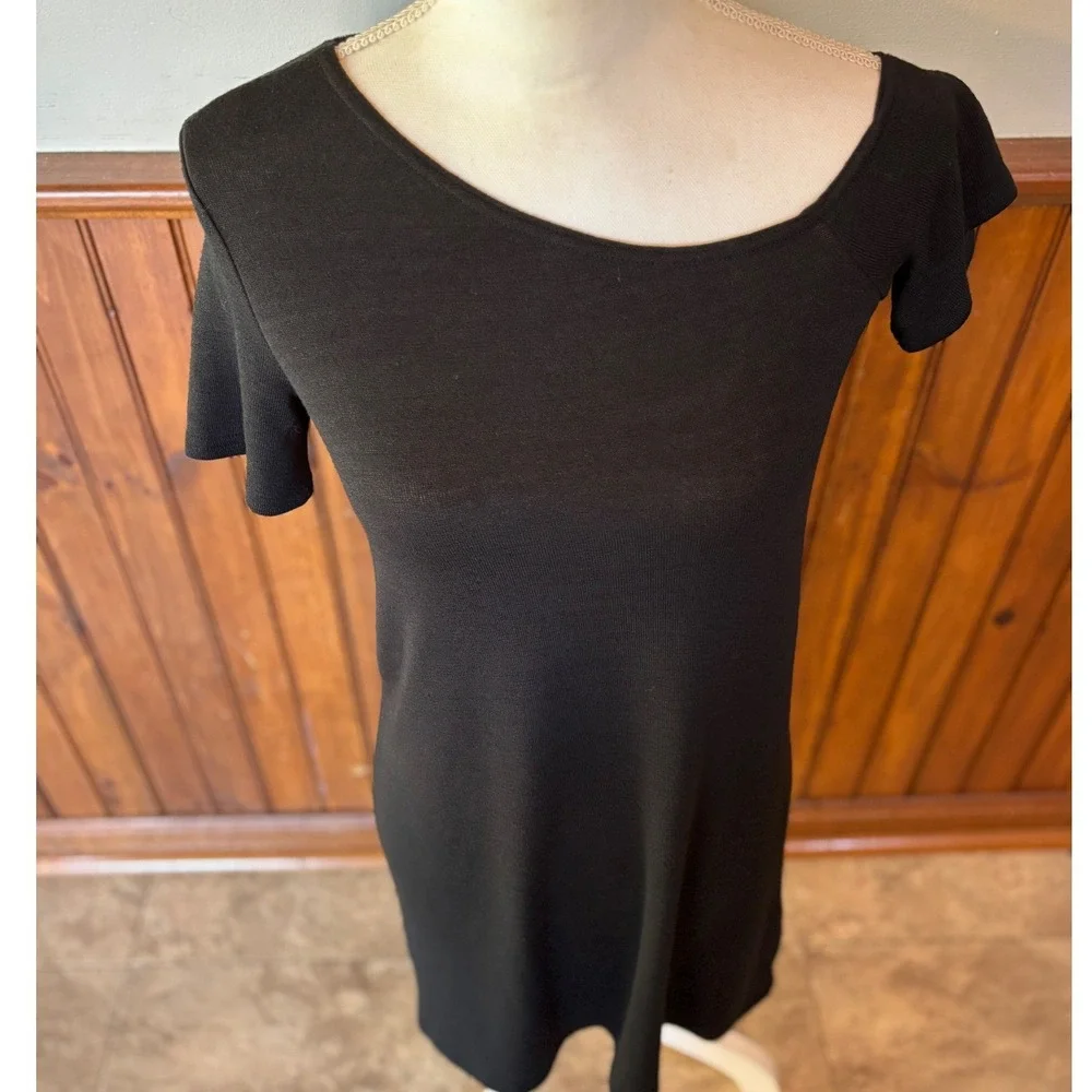 Wilfred Free by Aritzia Womens Black Asymmetrical Short Sleeve Summer Dress‎ XS
